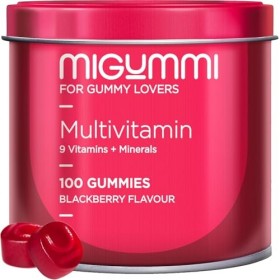 Gommes Multivitaminées - 100 Gummies au goût naturel de mûre - Vitamines C, D, B12, E, A, B6, B5, Acide Folique, Biotine, Zin