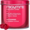 Gommes Multivitaminées - 100 Gummies au goût naturel de mûre - Vitamines C, D, B12, E, A, B6, B5, Acide Folique, Biotine, Zin