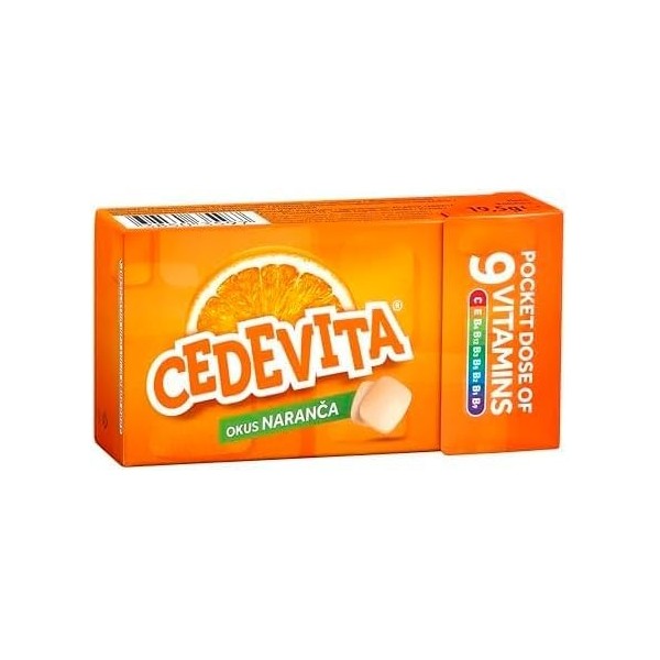 Cedevita Multivitamines Bonbons sains et sucrés avec 9 vitamines essentielles à la saveur dorange - Une poche pleine de vita
