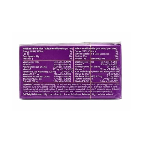 Cedevita Multivitamines Bonbons sains et sucrés avec 9 vitamines essentielles à saveur de fruits des bois - Une poche pleine 