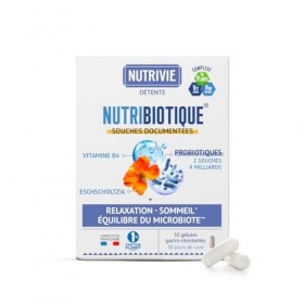 Probiotiques Stress & Sommeil - Équilibre Émotionnel & Détente - 2 Souches + Eschscholtzia + Vitamine B6-30 Gélules Gastro-Ré