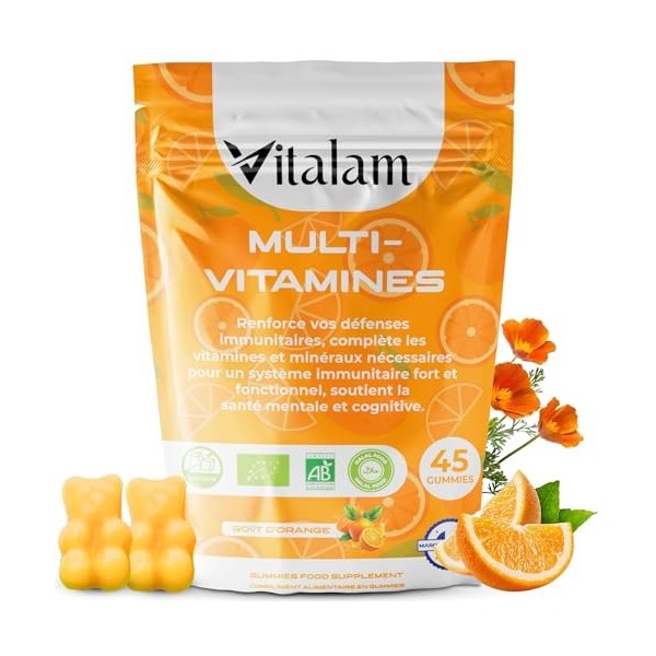 VITALAM Gummies Multivitamines en sachet – Gummies Multivitamines et Minéraux, Vitamines A,B,C,D,E,B6,B12 - Vitamines Essenti...