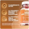 New Nature Gommes Multivitaminées Enfants - Avec Zinc, Vitamines C & D - Saveur Orange & Framboise - 60 Gummies