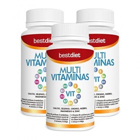 Bestdiet - Multivitamines avec Minéraux pour la Fatigue pour les Hommes et les Femmes, avec Vitamine B12, B5, D3, B7, B9, A, 