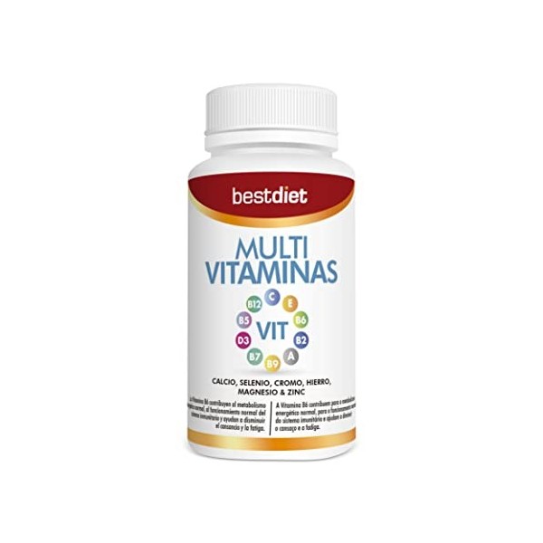 Bestdiet - Multivitamines avec Minéraux pour la Fatigue pour les Hommes et les Femmes, avec Vitamine B12, B5, D3, B7, B9, A, 
