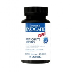 Evocapil Plus Vitamines Cheveux – 60 comprimés – Biotine 5000 µg, Soutien contre la chute des cheveux – Pour femmes & hommes 