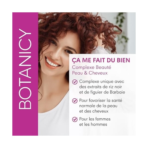 Botanicy PEAU ET CHEVEUX Complexe - Aide à lutter contre l’Acné et la Chute des Cheveux - Complexe de Vitamines avec ACTRISAV