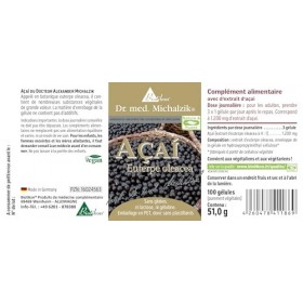 Açaí selon Dr. med. Michalzik - chaque capsule contient 400 mg dextrait de baies daçaí de haute qualité Euterpe-Oleracea 