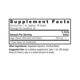 Naturals Answer Feuille de sauge 1000 mg, sans gluten, 30 ml