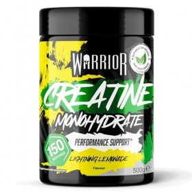 Warrior Créatine Monohydrate Poudre Micronisée – Supplément Sportif pour Musculation, Force et Récupération – 500 g, Portion 