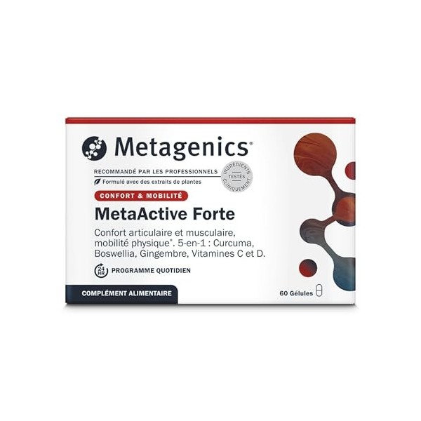 Metagenics - MetaActive Forte - Curcumine, Boswellia & Gingembre pour Articulations, Cartilage et Réponse Inflammatoire - 30 ...