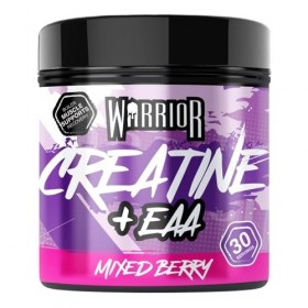 Warrior Créatine Monohydrate + EAA 270 g – 30 Portions – Supplément Sportif pour Force, Récupération et Soutien Musculaire – 