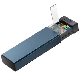 HEIYING Organisateur de Pilules pour 7 Jours – Coque en Aluminium, Compartiments pour une Semaine, Boîtier Métallique Portabl