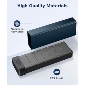 HEIYING Organisateur de Pilules pour 7 Jours – Coque en Aluminium, Compartiments pour une Semaine, Boîtier Métallique Portabl