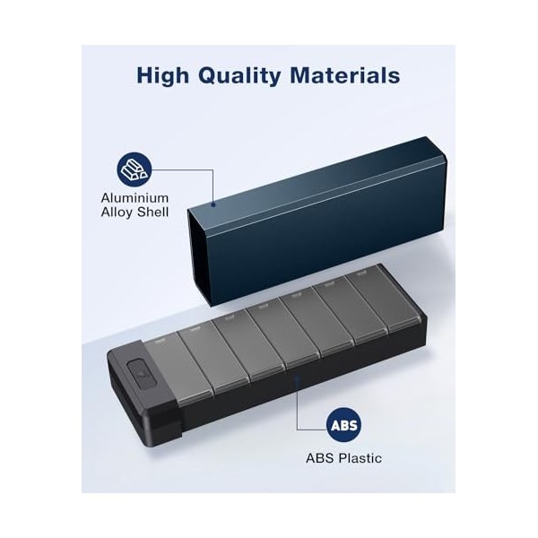 HEIYING Organisateur de Pilules pour 7 Jours – Coque en Aluminium, Compartiments pour une Semaine, Boîtier Métallique Portabl