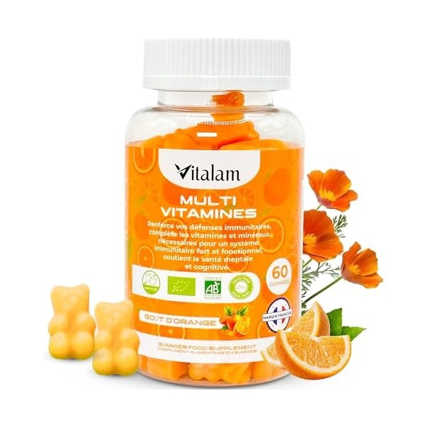 VITALAM Gummies Multivitamines – Gummies Multivitamines et Minéraux, Vitamines A,B,C,D,E,B6,B12 - Vitamines Essentiels pour A