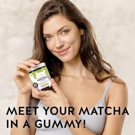 Matcha et Vitamine Gummies - Complément Énergisant Naturel – Antioxydant – Avec Matcha, Coenzyme Q10, Zinc, Vitamine B12-60 u