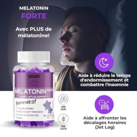 Weider Pack Duo Melatonin Forte Gummies 2x60 gommes Goût Fruits des Bois, 1,9 mg mélatonine/gomme, Aide contre les troubles M...