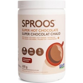 SPROOS - Super Chocolat Chaud - Collagène à Boire - Cacao, Poudre TCM, Champignons - Antioxydant - Améliore Peau, Cheveux et 