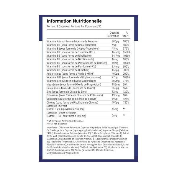 Nutri-Align Multivit : Multivitamines pour un régime avec peu de glucide. Optimisé pour les régimes Atkins, cétogène. Extra-f