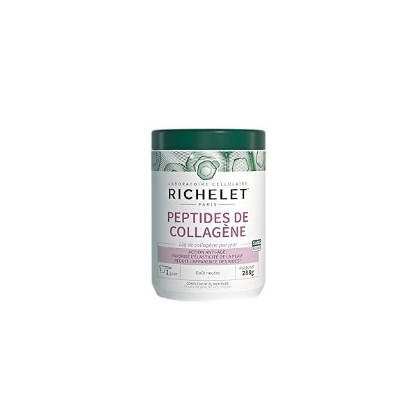RICHELET® - Peptides de Collagène - Action anti-âge - Complément Alimentaire Peau – 12g/jour - 24 jours – Sans Sucres - 288g