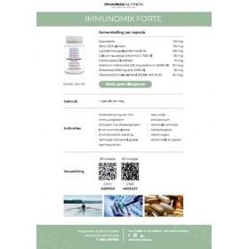 IMMUNOMIX FORTE 30 V-CAPS PHARMANUTRICS//WEERSTAND-IMMUNITEIT//VOEDINGSSUPPLEMENT//MADE IN BELGIUM Multi-vitamines