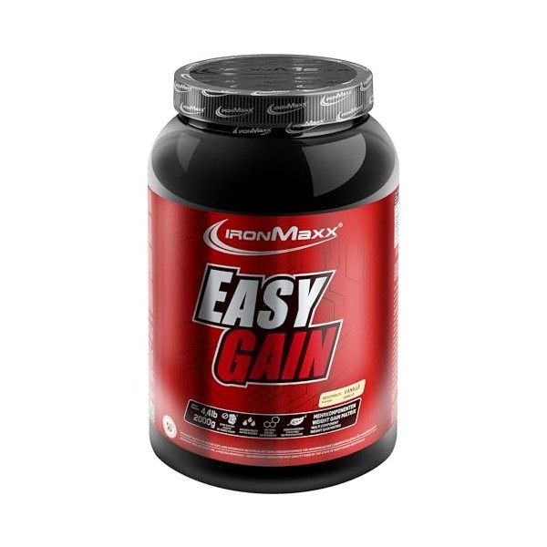 IronMaxx Easy Gain - Schokolade 2000g Boîte | Gainer hypercalorique | Teneur élevée en protéines | Sans gluten et enrichi en ...