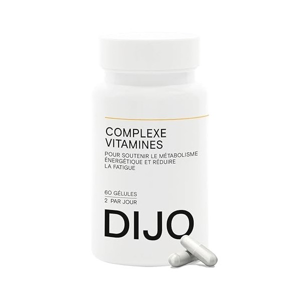 DIJO - Complexe Vitamines - Énergie, Immunité & Vitalité - Zinc, Magnésium, Vitamines A B1 B2 B3 B5 B6 B8 B9 B12 C - Réduit l