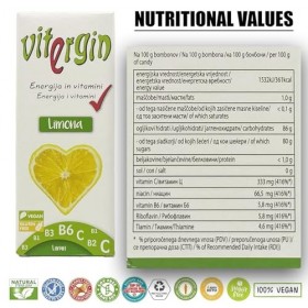 VITERGIN Bonbons Vitaminés - Fruits des Bois, Citron, Orange, Framboise, Fraise. Délicieux Arômes de Fruits dans 20 Bonbons S...