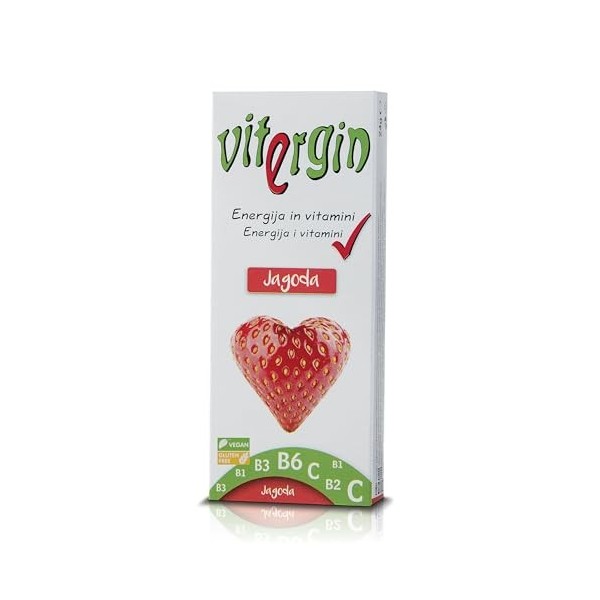 VITERGIN Bonbons Vitaminés - Fruits des Bois, Citron, Orange, Framboise, Fraise. Délicieux Arômes de Fruits dans 20 Bonbons S...