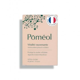 POMÉOL ǀ Complément Alimentaire éclat du teint ǀ Vitalité Rayonnante - Vital Glow ǀ 30 Jours ǀ 60 gélules ǀ Vit B3, B8, C, E,