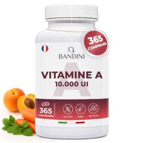 Bandini® Vitamine A 10.000 I.U. 3000 µg 365 Micro Comprimés +1 an , Acétate de rétinyle hautement dosé,1 Comprimé/3 Jours,