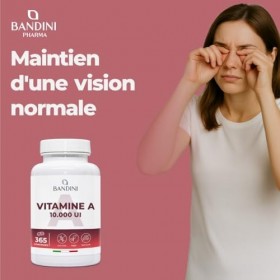 Bandini® Vitamine A 10.000 I.U. 3000 µg 365 Micro Comprimés +1 an , Acétate de rétinyle hautement dosé,1 Comprimé/3 Jours,