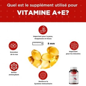 FB PHARMA - Complément alimentaire de VITAMINE A 1000mcg + VITAMINE E 47mg - 180 perles en SOFT GEL - pour le maintien de la ...