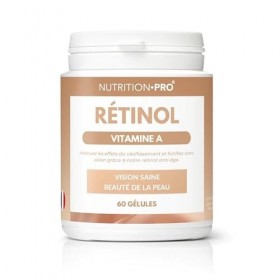 Rétinol Vitamine A - 60 gélules | Anti-âge | Beauté de la peau | Vision saine | 100% naturel | Fabriqué en France | Nutriti