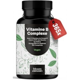 Vitamine B complex – 365 comprimés – Avec les 8 vitamines essentielles du groupe B B1, B2, B3, B5, B6, B7, B9, B12 avec cho C...
