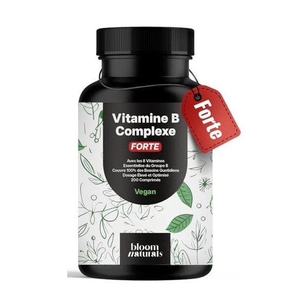 Vitamine B complex – 365 comprimés – Avec les 8 vitamines essentielles du groupe B B1, B2, B3, B5, B6, B7, B9, B12 avec cho C...