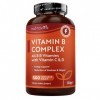 Nutravita Vitamine B Complex avec Vitamine C + Vitamine D - 500 Comprimés pour + 1 An de dUtilisation - Les 8 Vitamines B + 