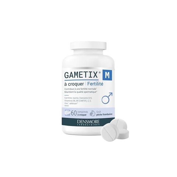 Densmore – GAMETIX M à Croquer – Complément Alimentaire Fertilité Masculine à base de Coenzyme Q10, Zinc, Sélénium, Vitamines...