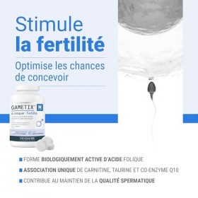 Densmore – GAMETIX M à Croquer – Complément Alimentaire Fertilité Masculine à base de Coenzyme Q10, Zinc, Sélénium, Vitamines...