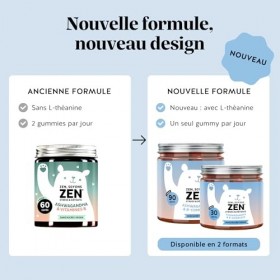 Zen Soyons Zen – Gummies avec 85mg dAshwagandha – Stress et Détente – Complexe B avec vitamines B12, B1, B2 et B6, L-théanin ...