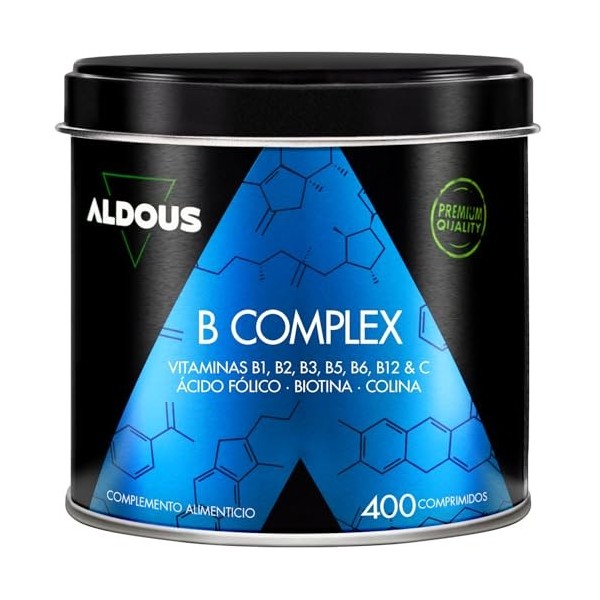Vitamine B Complex + Vitamine C - 400 comprimés pour plus dun an - Multivitamines - Complexe Vitamine B avec Vitamine B12, B
