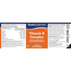 Complexe de Vitamines B | 360 Comprimés Végétaliens | Complément Alimentaire Naturel pour Jusqu’à 1 An d’Utilisation | Soutie