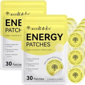 Lot de 60 patchs énergétiques B12 pour homme et femme - Stimulateurs dénergie naturelle pour la fatigue - Patchs de récupéra