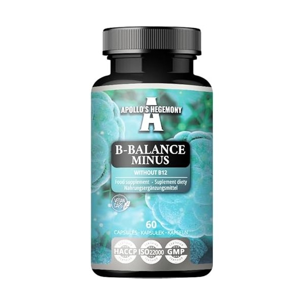 B-Balance Minus - 60 gélules végétaliennes - Excluant la B12 pour des stratégies de santé personnalisées - Complexe B complet