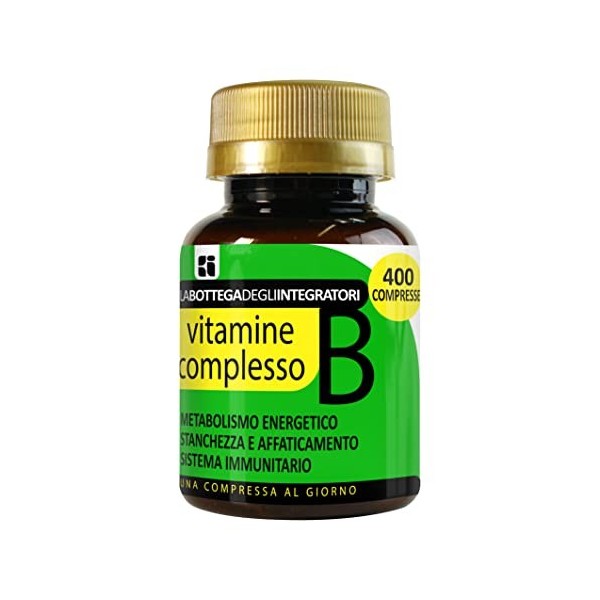 Vitamines du complexe B 400 comprimés, 1 par jour | Convient aux végétariens | Fatigue | Système immunitaire | Énergie | Beau