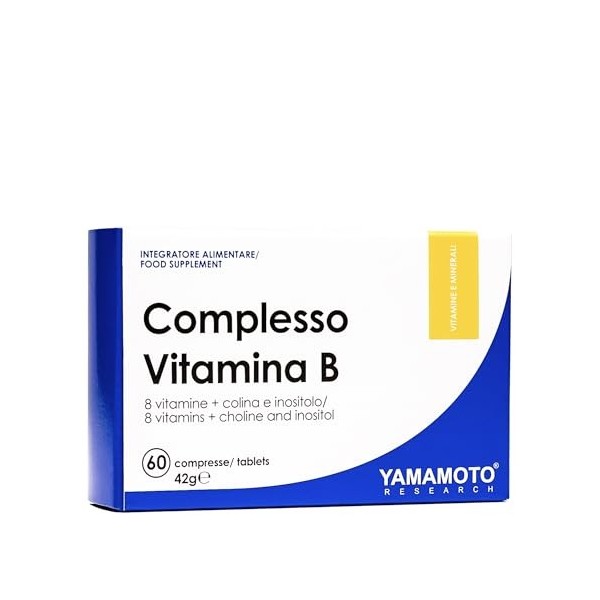 YAMAMOTO RESEARCH Complesso Vitamina B 60 Comprimés, Complexe de Vitamines du Groupe B avec Choline et Inositol Complexe de V...