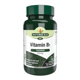 Natures Aid Vitamine B1 Thiamine 100mg - Complement Alimentaire Essentiel pour las Sante Energetique et Cerebrale - 90 Compri