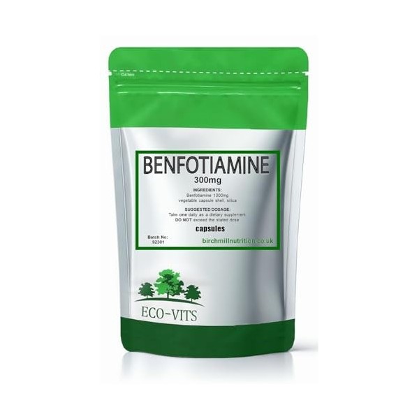 ECO-VITS BENFOTIAMINE 300 mg 60 CAPS. Emballage recyclable. Pochette scellée