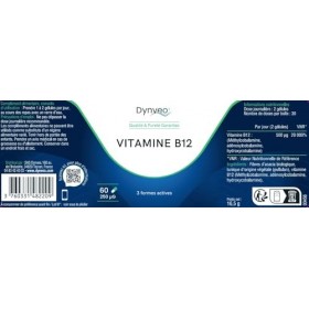 Vitamine B12 active - 3 formes bioactives méthylcobalamine, adénosylcobalamine, hydroxycobalamine - Haute biodisponibilité 